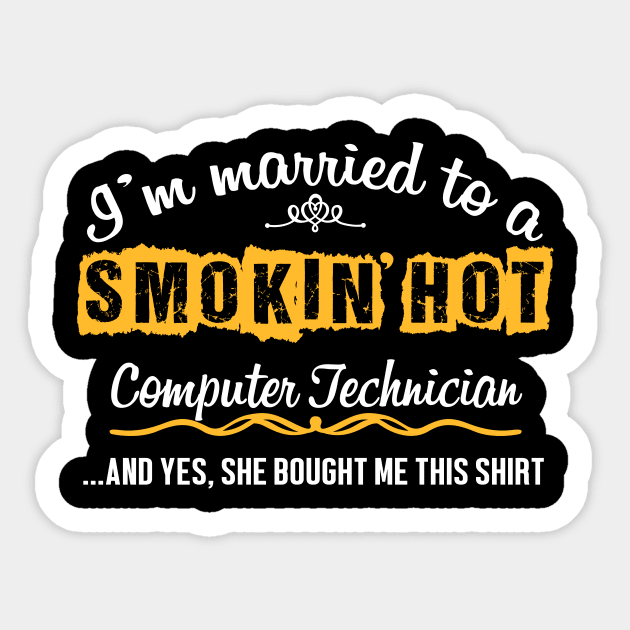 For Computer Technician's Husband Funny Gift Sticker by divawaddle